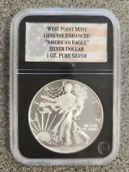 2013 W American Eagle Uncirculated Silver Dollar Coin Genuine Enhanced Finish.