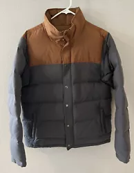 Patagonia Bivy Men’s Down Jacket - medium brown/gray. In really good condition overall. Buttons and zipper work...