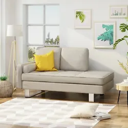This modern chaise lounge is a wonderful addition to any living room. Featuring iron legs for a stylish modern look...