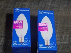 Lot of 2 Westinghouse 60W 130v B10 Decorative Bulbs Frost Candelabra Base (Small).