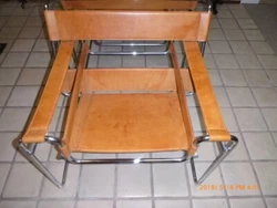 2 Vintage Marcel Breuer Wassily Style Chairs Leather/Chrome Pair.  Decent condition, sold as is, the pair only.  See...
