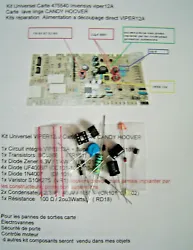 1x Circuit intégré VIPER12A + Support DIP 8 (IC101). La plupart des condensateurs chimiques sont donnés pour 85°C...