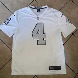 NFL Nike Las Vegas Raiders Football Jersey Derek Carr Color Rush White Large. Some condition issues are seen in...