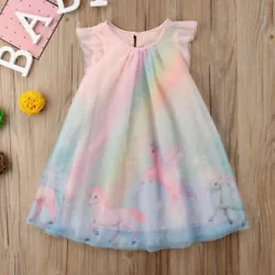 Girls Unicorn Glitter Unicorn Rainbow Sleeveless Dress. I will do my best to resolve it.