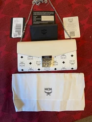 Authentic/Original MCM Shoulder Bag - White - Original retail price = $550. Chain is 24