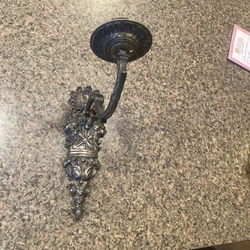 Antique Cast Brass Wall Sconce Candle Holder 1700s or 1800s. Signs of age and wear