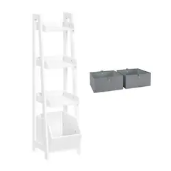 Create a designated storage place for toys and books in the playroom with this tiered ladder shelf for kids. With the...