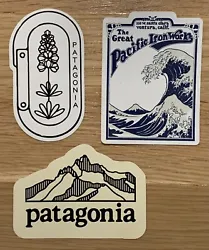 Lot of 3 authentic Patagonia Store stickers! Sticker measurements: Pacific Iron Works Sticker: around 3.5”x2.5”Logo...