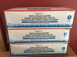 Lot of 3: Cardinal Health Vinyl Exam Gloves Clear SZ Small 100 Count Boxes~New.  300 gloves total.You will receive the...