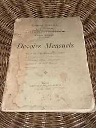 Réf 155Ancien Cahier De Devoir Mensuels 1903 Debut XX Manuscrit.