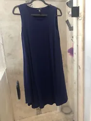 EILEEN FISHER Sleeveless Purple Shift Swing Dress MEDIUM Pockets. Condition is Pre-owned. Shipped with USPS First Class...