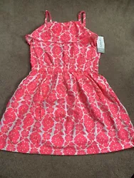 Brand New Carters Little Girls Bright Pink Floral Sun Dress - Size 6/6X.  Smoke Free / Pet Free Home
