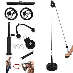 [2 training modes and detachable handle] This weightlifting pulley system changes the connection between the hoist...