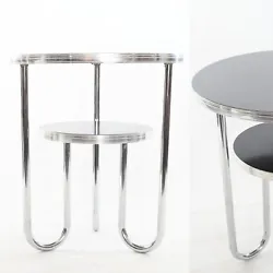 Decade: 1940s. - bottom legs have small hole that may have had a small rubber piece to keep the table steady but all...