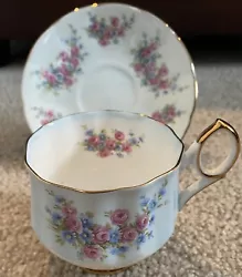 Elizabethan England Fine Bone China Tea Cup and Saucer Baby Blue W/ Roses. This beautiful cop and saucer are free of...