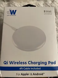 Just Wireless Qi Wireless Charging Pad with 4ft Cable Included for Apple/Android.