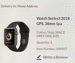 Apple Watch Series 3 38mm Space Gray Aluminum Case Black Sport Band - MQKV2LL/A. Dispatched with Royal Mail Signed...