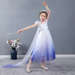 Dress Length: Knee Length + Cape (Removable). Age: 4-12 Years.