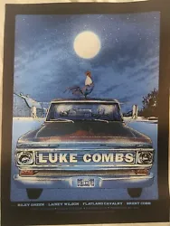 Luke Combs Nashville April 15, 2023 Concert Screen Printed Poster Nissan Stadium. With Riley Green, Lainey Wilson,...