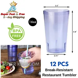 Shatterproof Tumbler Drinking Glass Stackable. Made of break-resistant SAN plastic, this tumbler is stain, break, and...