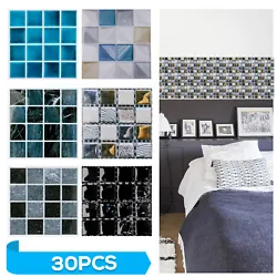 30pc 3DKitchen Tile Stickers. SELF-ADHESIVE WALL STICKER & EASY TO INSTALL: Self-adhesive peel and stick wallpaper, no...