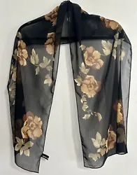Jones New York Vintage Semi-Sheer Floral Scarf Can be used as a scarf, shawl, necktie, headwrap, purse accessory, etc....
