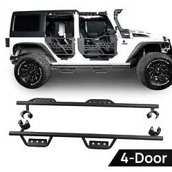 Only Fit For 2007-2018 Jeep Wrangler JK 4 Doors(Not For JL). The Jeep rock sliders are the perfect combination of...
