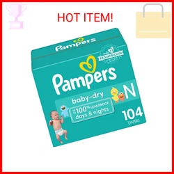 Pampers Baby Dry Diapers Size 0/Newborn 104 Count. - 3 layers of absorbency pull liquid away and keep your baby dry. -...