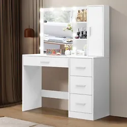 35.4“L x 15.7”D x 55.5“H vanity table set takes up little floor space, but its powerful storage capacity exceeds...
