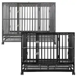 CONVENIENT TWO-DOOR DESIGN: Great for puppies, growing pets, and energetic breeds; this kennel features both top and...