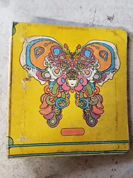 Vintage 1960s Peter Max 3 Ring Binder Psychedelic Pop Art Butterfly.