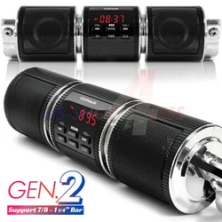 Dual Waterproof Speaker with Aluminum Stereo Main Unit. High Performance Power Amplifier Built-in. Speaker Clamp...