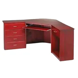 Four Drawer Desk Unit. H x 23 1/2 in. W x 15 in. Solid poplar hardwood with cherry stain. Material: Poplar. Office...