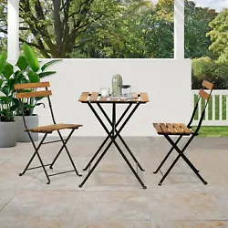 You can put the table of the assembled terrace bistro well, and the assembled chair can be folded easily and placed...