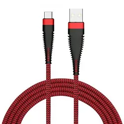 Braided Type-C USB Cable 10ft Long Power Cord USB-C Wire Sync [Rapid Charging] Red - 7AW-28-191732423. 10ft Braided USB...