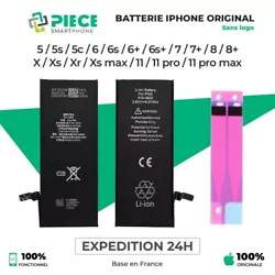 BATTERIE ORIGINAL (sans logo) INTERNE POUR IPHONE 5S 20 6 6S 7 8 PLUS X XR 11 XS MAX PRO 12 13 mini. Batterie iPhone...