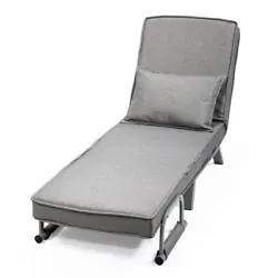 This JAXSUNNY 3-in-1 Folding Chair is convertible freely into a soft sofa, a lounge chair, or a bed. The 5-position...