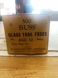 Bussman AGC 12 Glass Tube Fuses Box of 500. We are an Electrical Wholesale Supplier located in Holyoke, Ma.