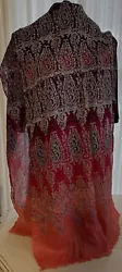 Talbots Lightweight Fringed Cotton Blend Scarf Wrap with gorgeous Paisley Pattern. Measurements: 22” x 80.”...
