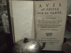 Année, 1763. Par M. Tissot,D.M. De Montpellier, de La Société Royale de Londres, de LAcadémie Médico-Physique de...