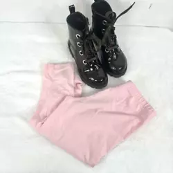 Harper Canyon Black Combat Boots Girl’s 13 & pink leggings girl’s L bundle. Boots were worn 1 time, in great like...