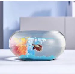 LAQUAL 2 Gallon Glass Fish Bowl, Decor, Fluorescent Stones, Colorful Plastic Tre. Condition is New. Shipped with USPS...