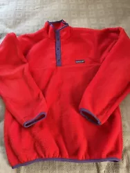 PLEASE SEE PICTURES Vintage Patagonia Fleece Pullover Size L Red.