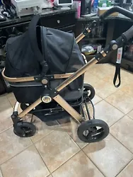 HPZ Black/Rose gold Pet Rover Prime 3 in 1 Luxury Pet Stroller Travel Carrier. This amazing stroller was used no more...