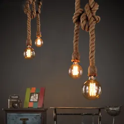 Main Material: Hemp Rope, Copper Wire. Item: E27 Rope Pendant Lamp Base. Rope Type: Single Head, Double Heads...