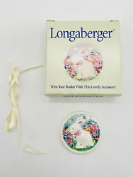 Vintage 1998 Longaberger Tie-On Easter Bunny Flowers Basket Accessory #35637 . Measures 1.75