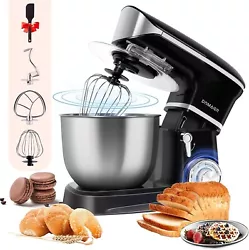 Household Electric Stand Mixer with 5.5 QT Bowl, 6-Speed 600W Tilt-Head Kitchen Food Mixer with Dough Hook, Flat...