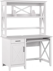 A convenient pullout shelf provides easy access to your keyboard or laptop while a small box drawer organizes writing...