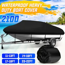 Heavy Duty 210D Waterproof Boat Cover Fishing Ski Bass V-Hull Runabouts Anti UV. 11-13ft (420x270cm): fit for boat...
