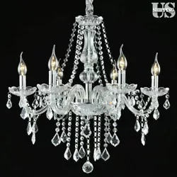 Feature: Made of luxury 9K crystal, modern and elegant Trimmed with crystal pendant, 6 candelabra bulbs, give sparkle...